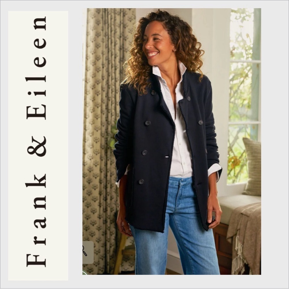Frank & Eileen Belfast sweatshirt pea coat blazer triple fleece L
